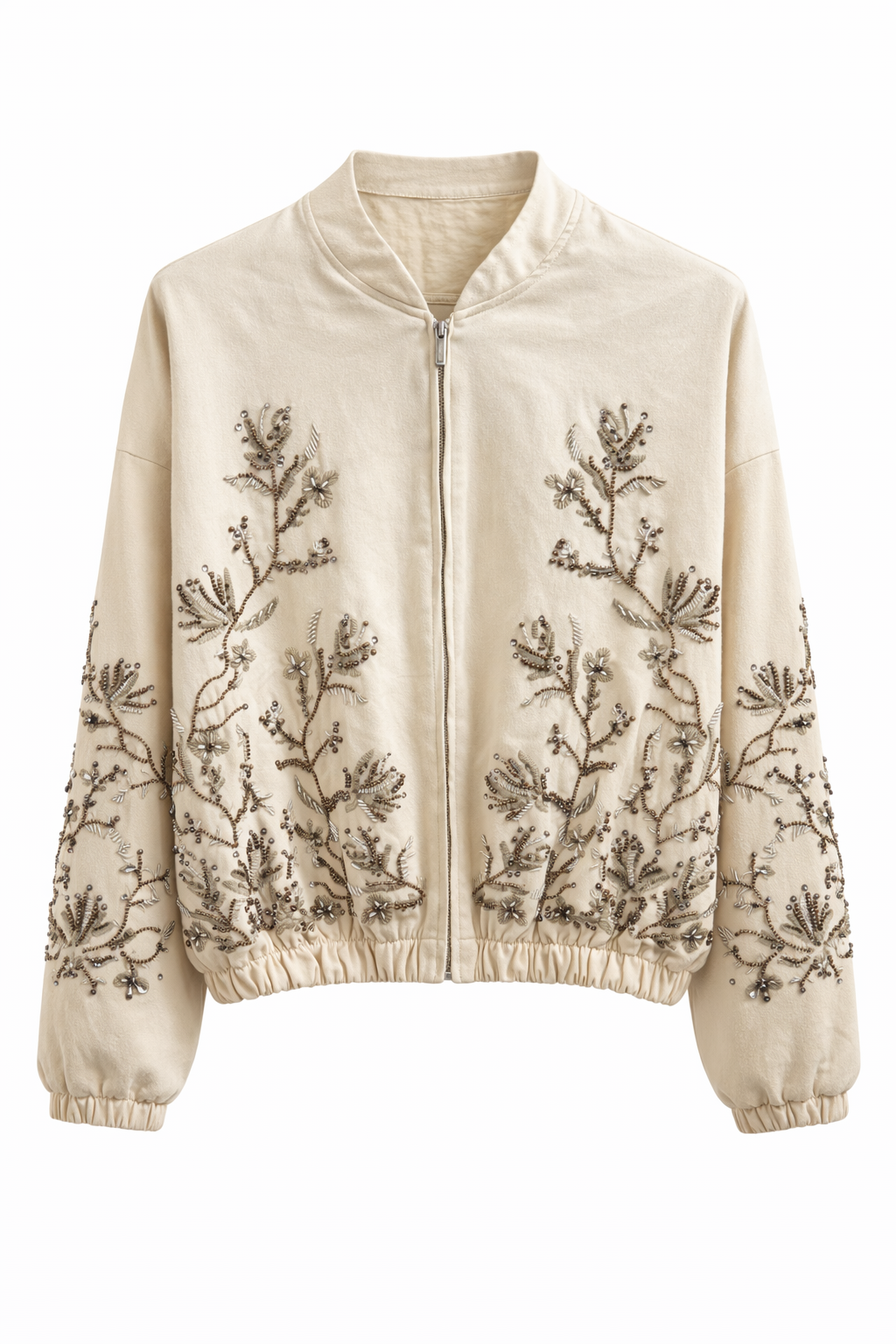 Royal Night Taşlı Bomber Krem 72539