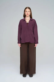 Asimetrik Kesim Gömlek Bordo Rs34878