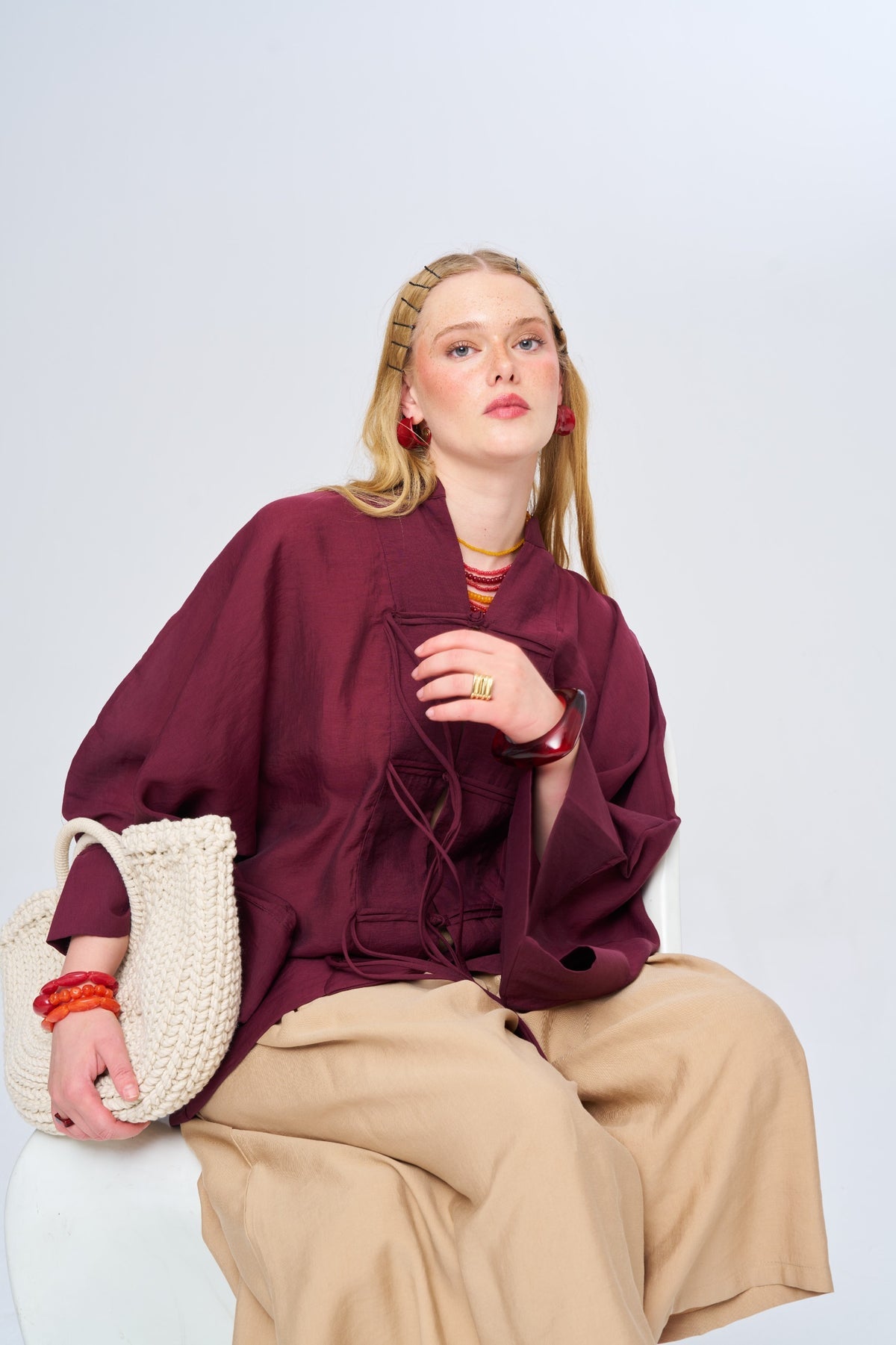 Çin Yaka Oversize Kimono 34991