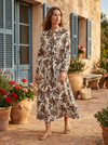 Lilyum Desenli Elbise - Hyl0362