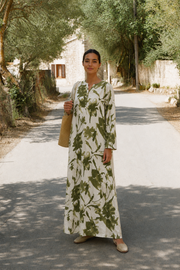 Lilyum Desenli Elbise - HYL0362