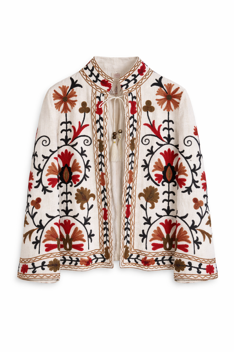 Nakış İşleme Tasarım Ceket Beyaz