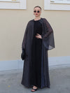 Bohem Paisley Uzun Kimono Siyah Puantiye