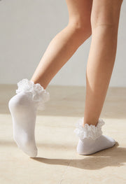 Lace Breeze Çorap Beyaz