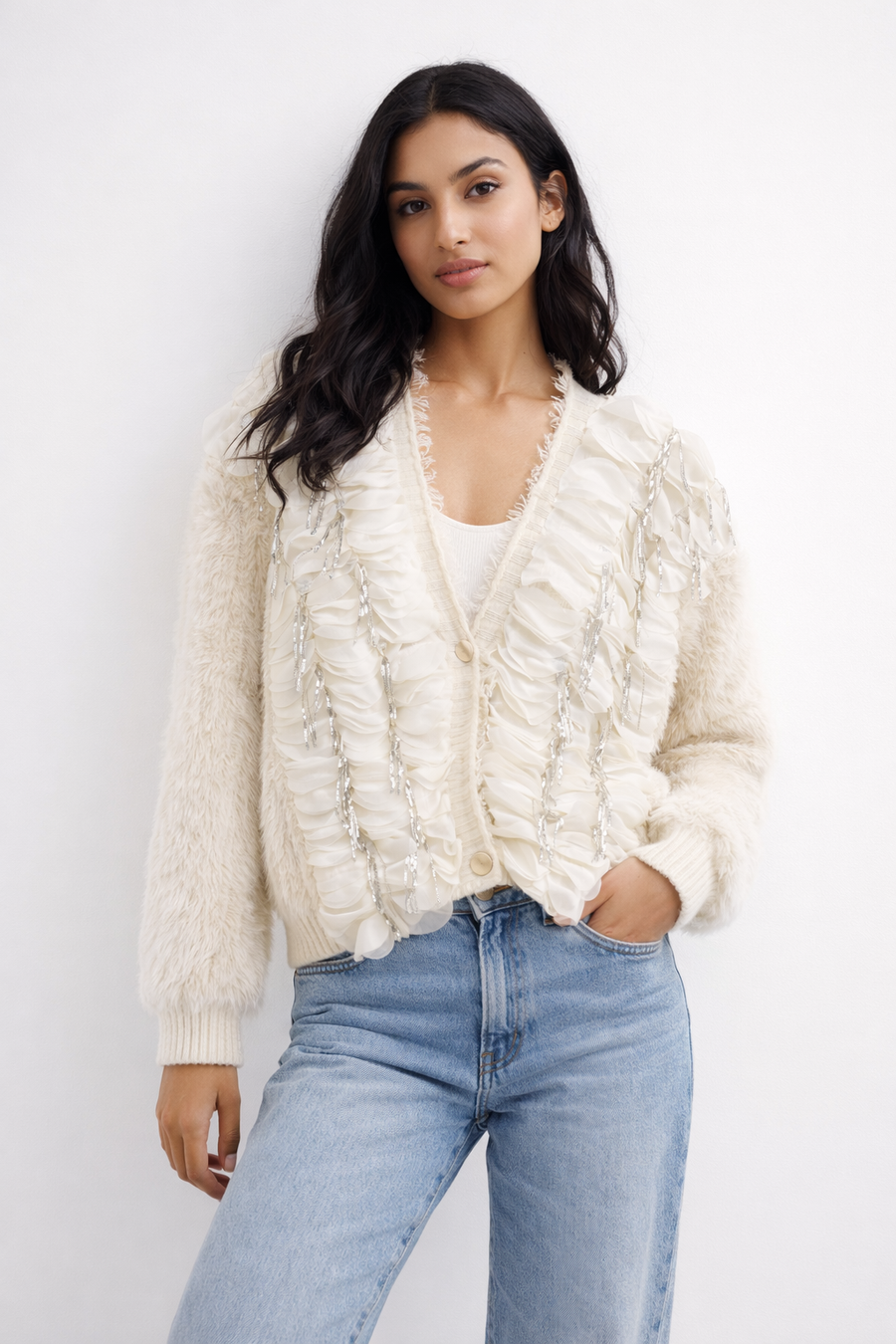 Angora Detaylı Mini Hırka