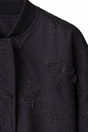 Noir Bloom Bomber Ceket Kelebekli