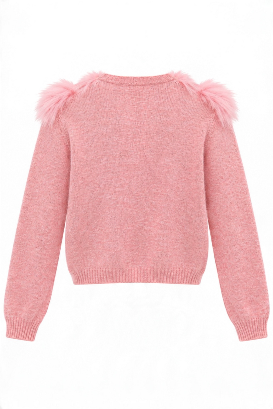 Tüy Detaylı Incili Hırka 5019 | Pembe