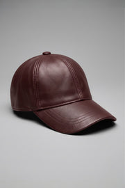 Hakiki Deri Basic Şapka – Bordo