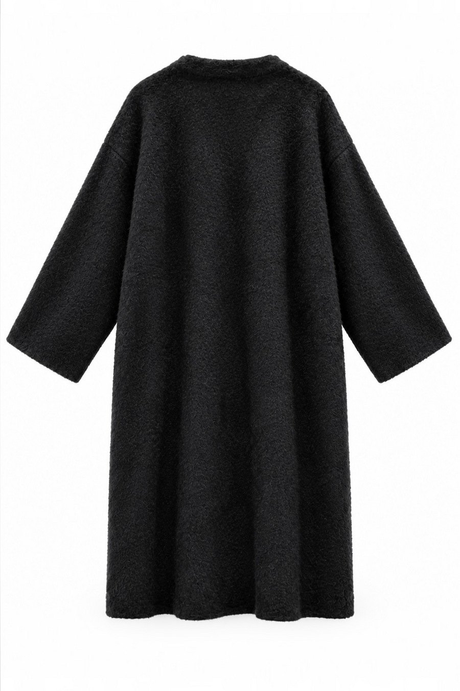Oversize Angora Dokulu Panço | Siyah