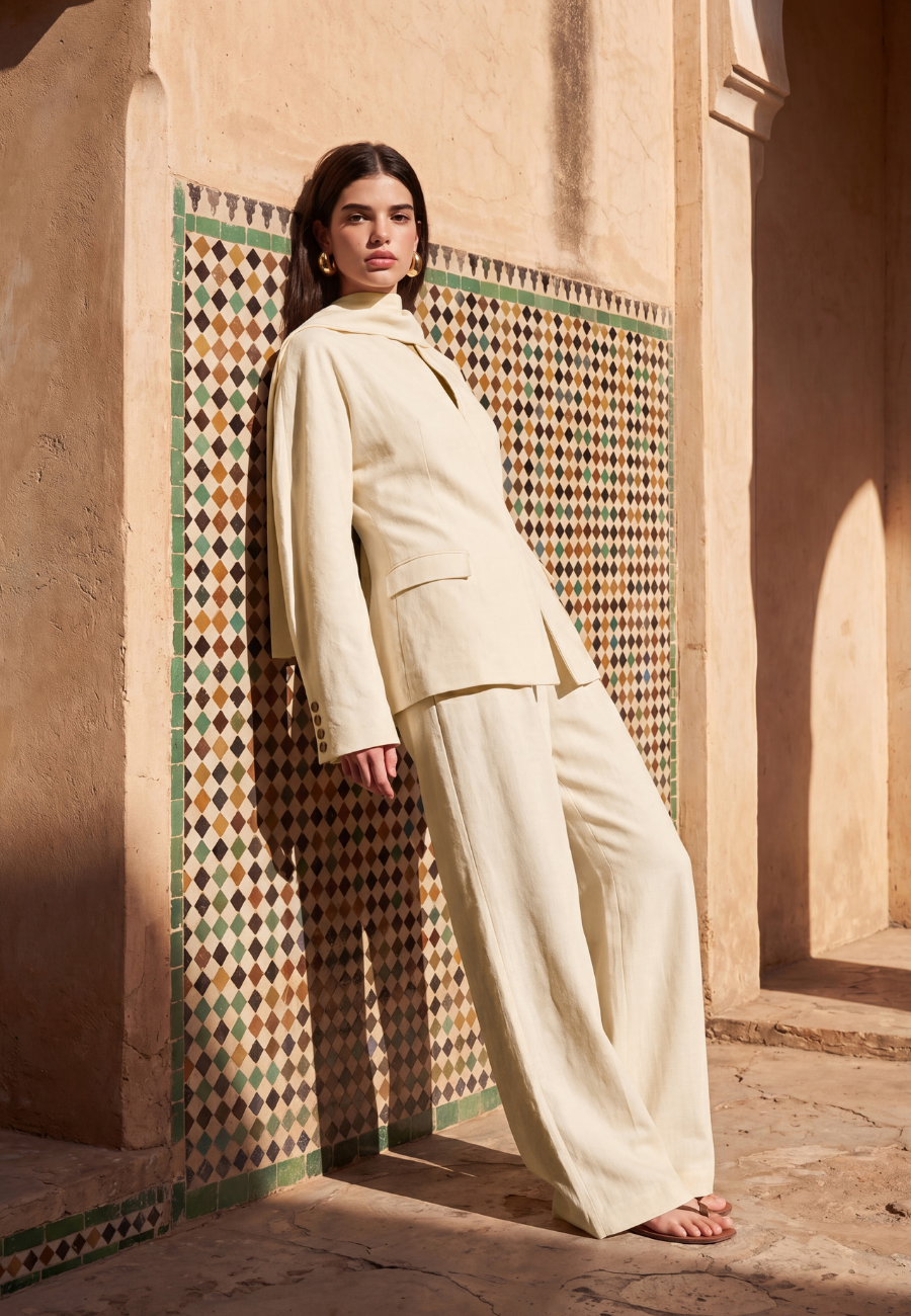 Elia Bağlamalı Ceket Pantolon Takım-RS901298