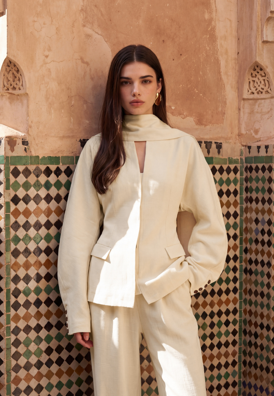 Elia Bağlamalı Ceket Pantolon Takım-RS901298