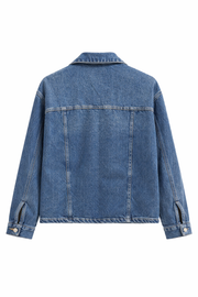 Kalp Detaylı Denim Ceket