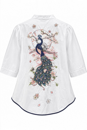 Peacock Nakışlı Gömlek-RS9266