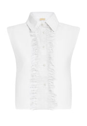 Püskül Şeritli Kolsuz Gömlek Yakalık