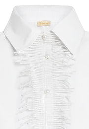 Püskül Şeritli Kolsuz Gömlek Yakalık