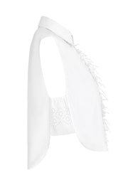 Püskül Şeritli Kolsuz Gömlek Yakalık