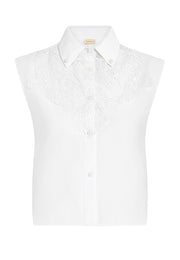 V-Güpür Detaylı İncili  Gömlek Yakalık