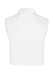 V-Güpür Detaylı İncili  Gömlek Yakalık