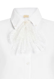 Dantel Fularlı  Gömlek Yakalık