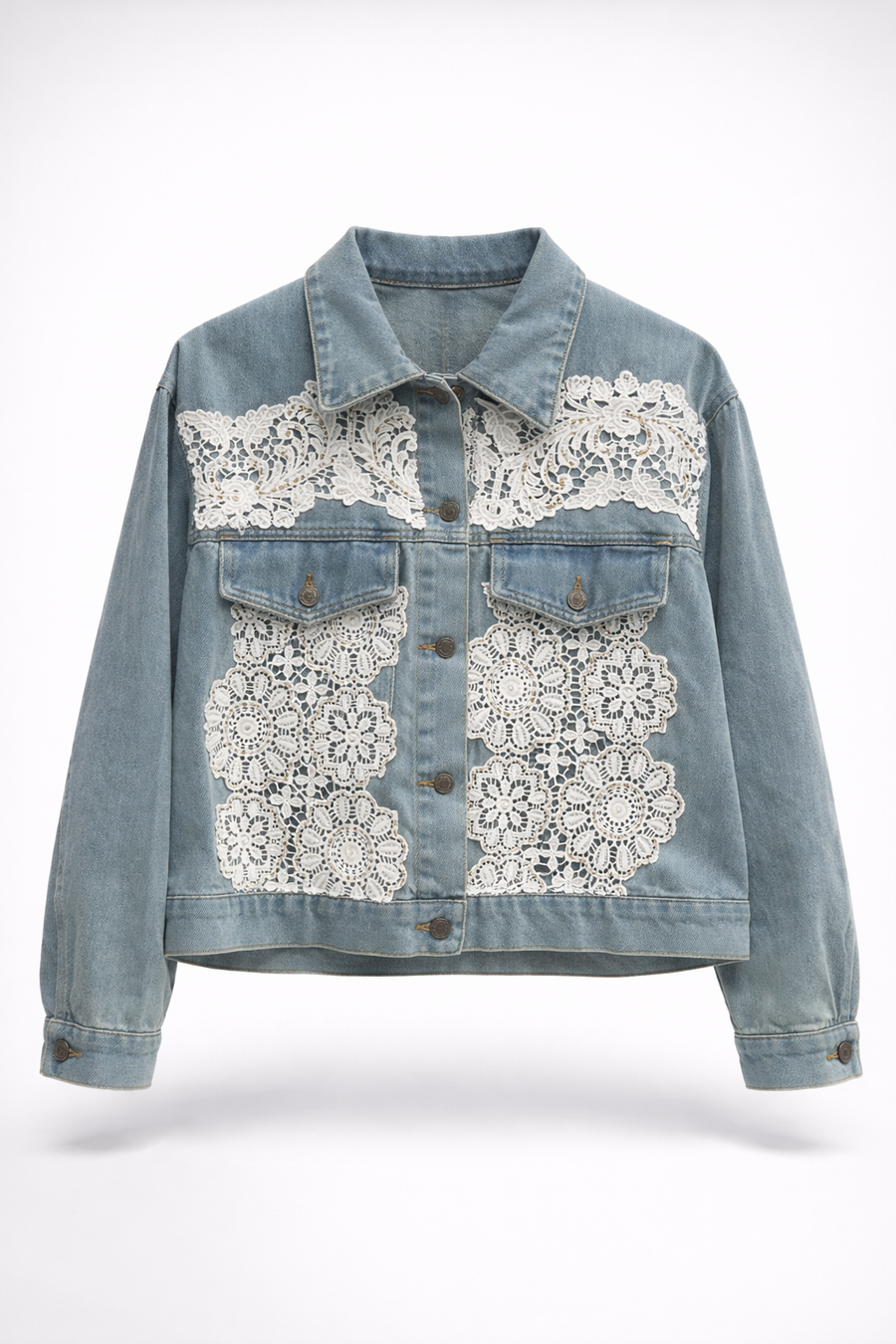 Nakış Detaylı Kot Ceket