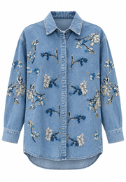 işleme DetaylI Jean Oversize Gömlek
