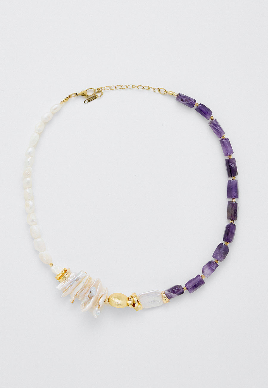 Ametist Touch İnci Kolye