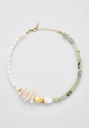 Prehnit & İnci Denge Kolyesi