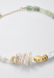 Prehnit & İnci Denge Kolyesi