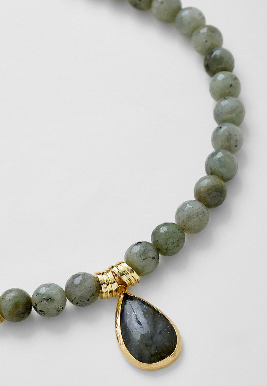 Labradorit Damla Denge Kolyesi