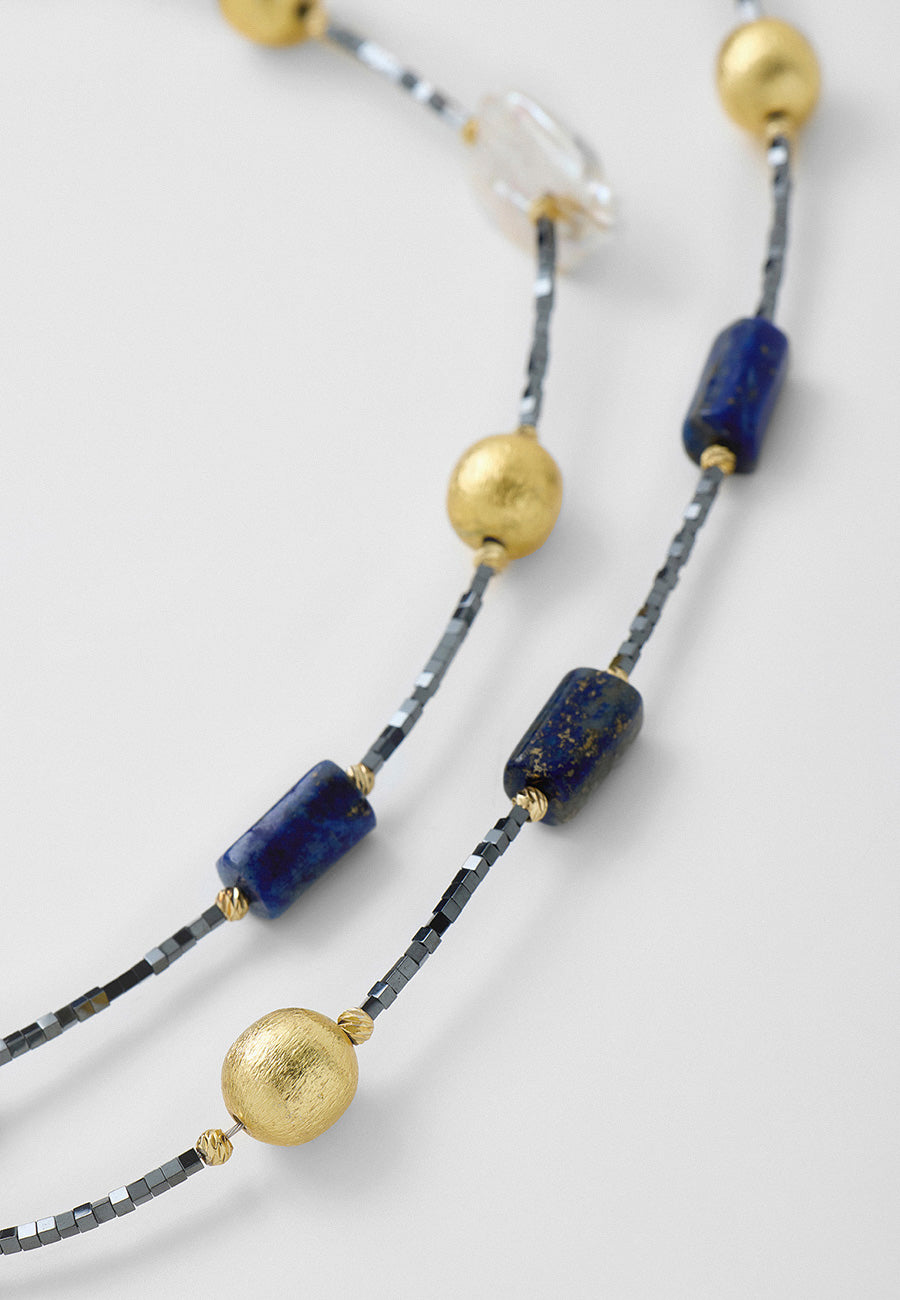 Lapis & İnci Denge Kolyesi