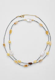 Lapis & İnci Denge Kolyesi