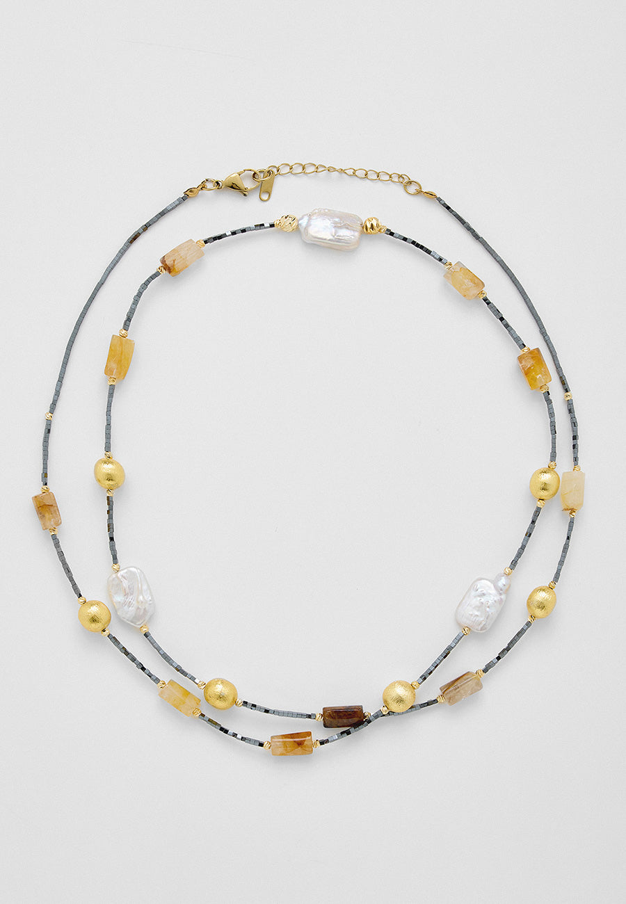 Lapis & İnci Denge Kolyesi