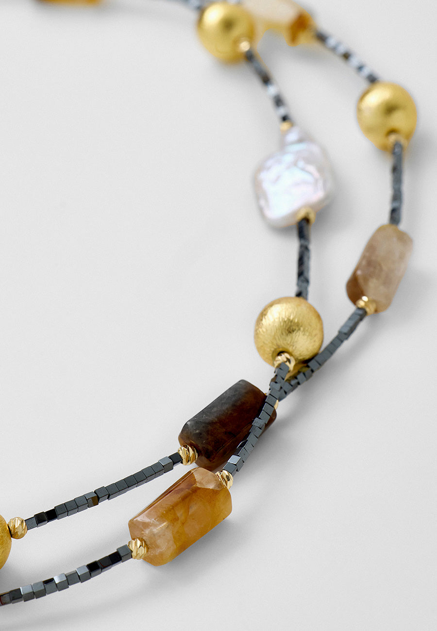 Lapis & İnci Denge Kolyesi