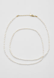 Saf Işıltı Çift Sıra Doğal İnci Kolye