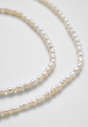 Saf Işıltı Çift Sıra Doğal İnci Kolye