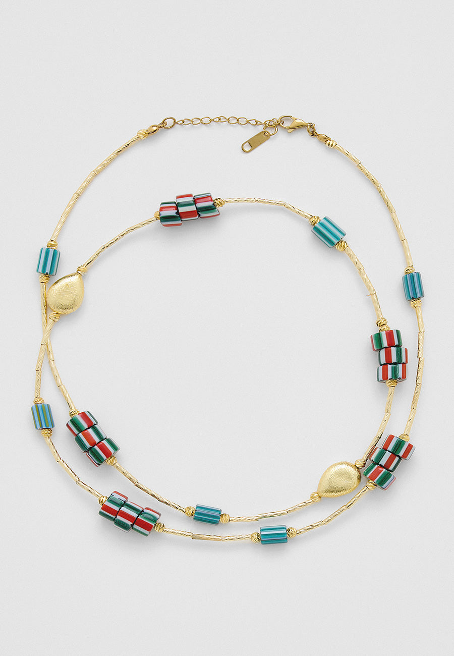 Mosaic Aura Çift Sıra Kolye