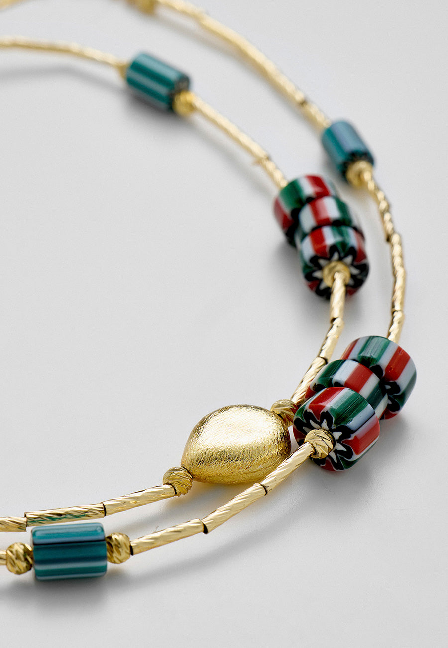 Mosaic Aura Çift Sıra Kolye