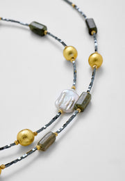 Lapis & İnci Denge Kolyesi