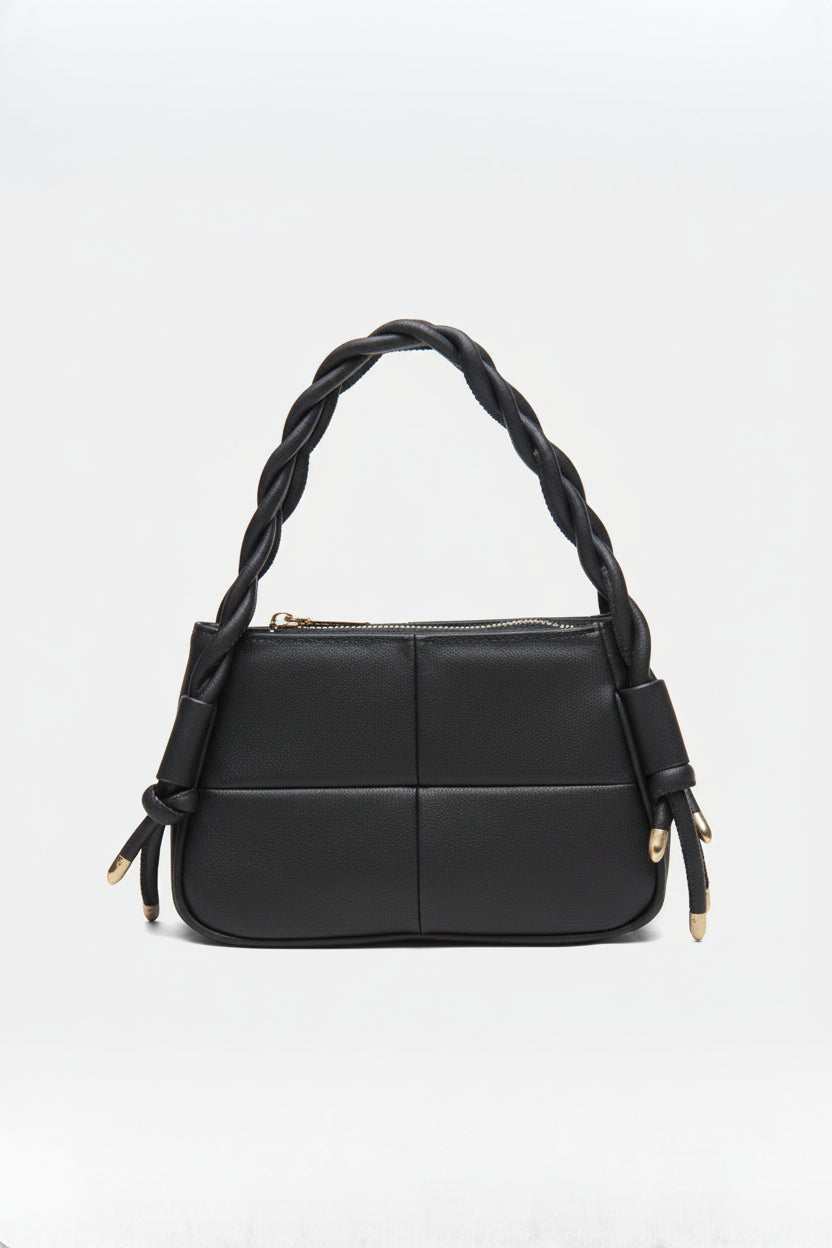 Lina Twist Örgü Saplı Kadın Çantası Siyah