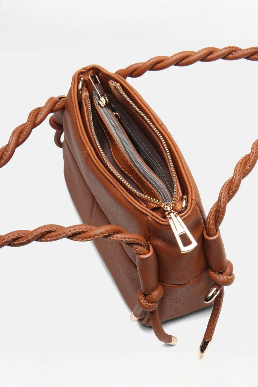 Lina Twist Örgü Saplı Kadın Çantası Taba