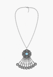 Zamak Turkuaz Detaylı Kolye-RS26395