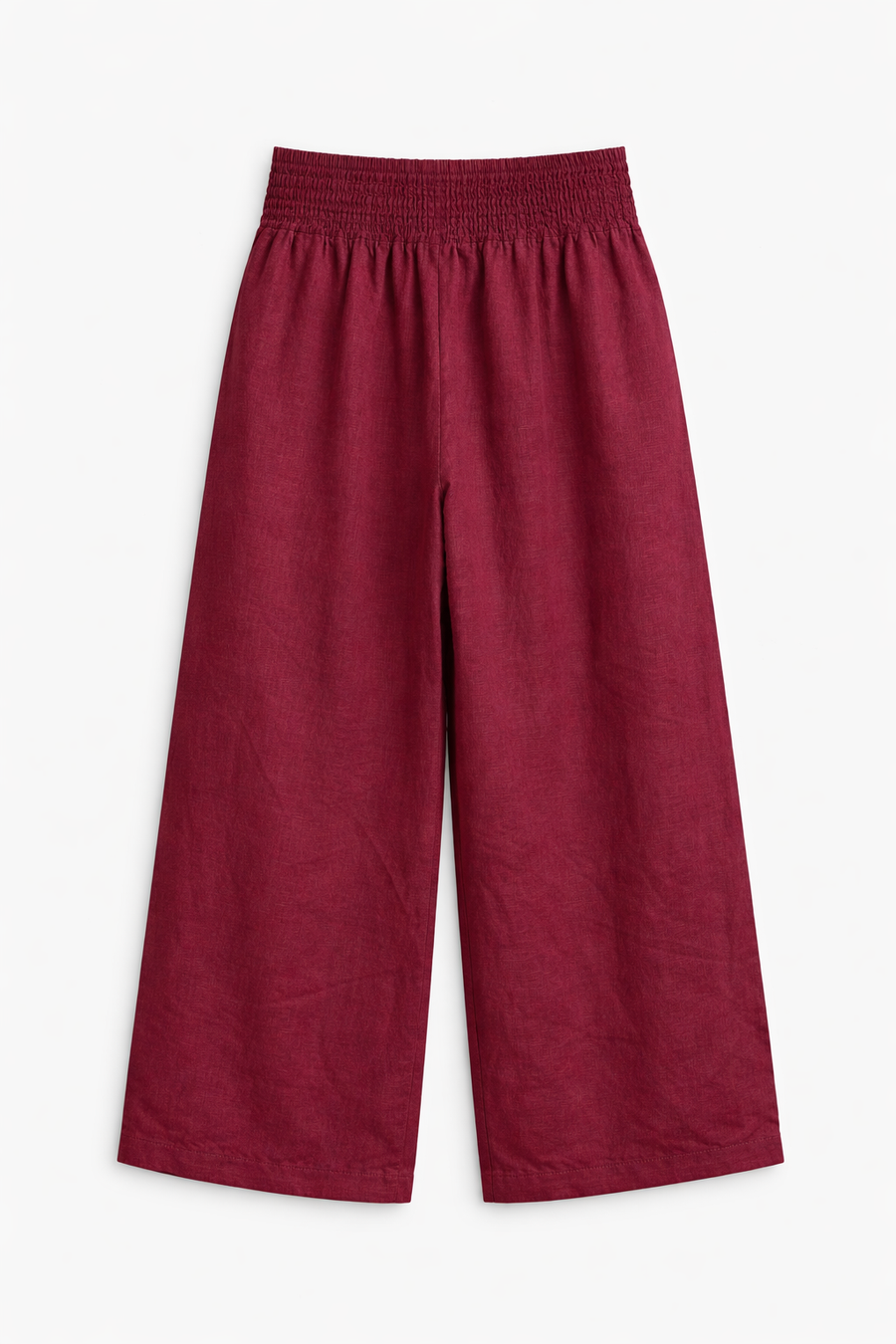 Bol Paça Keten Pantolon - Bordo