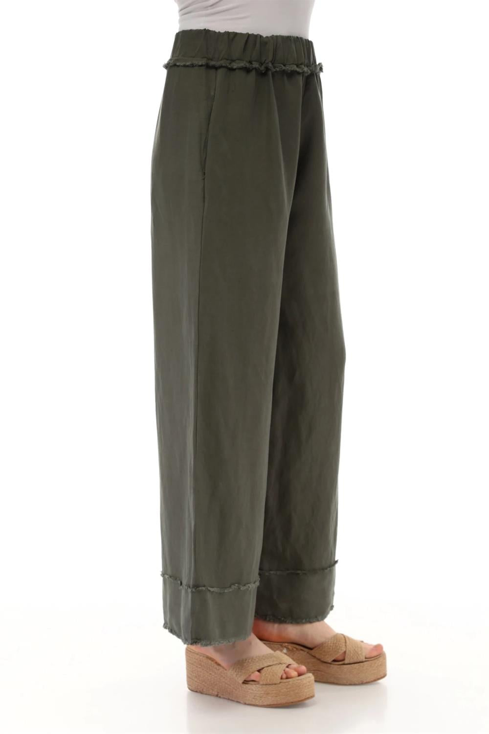 2124 Keten Pantolon Haki