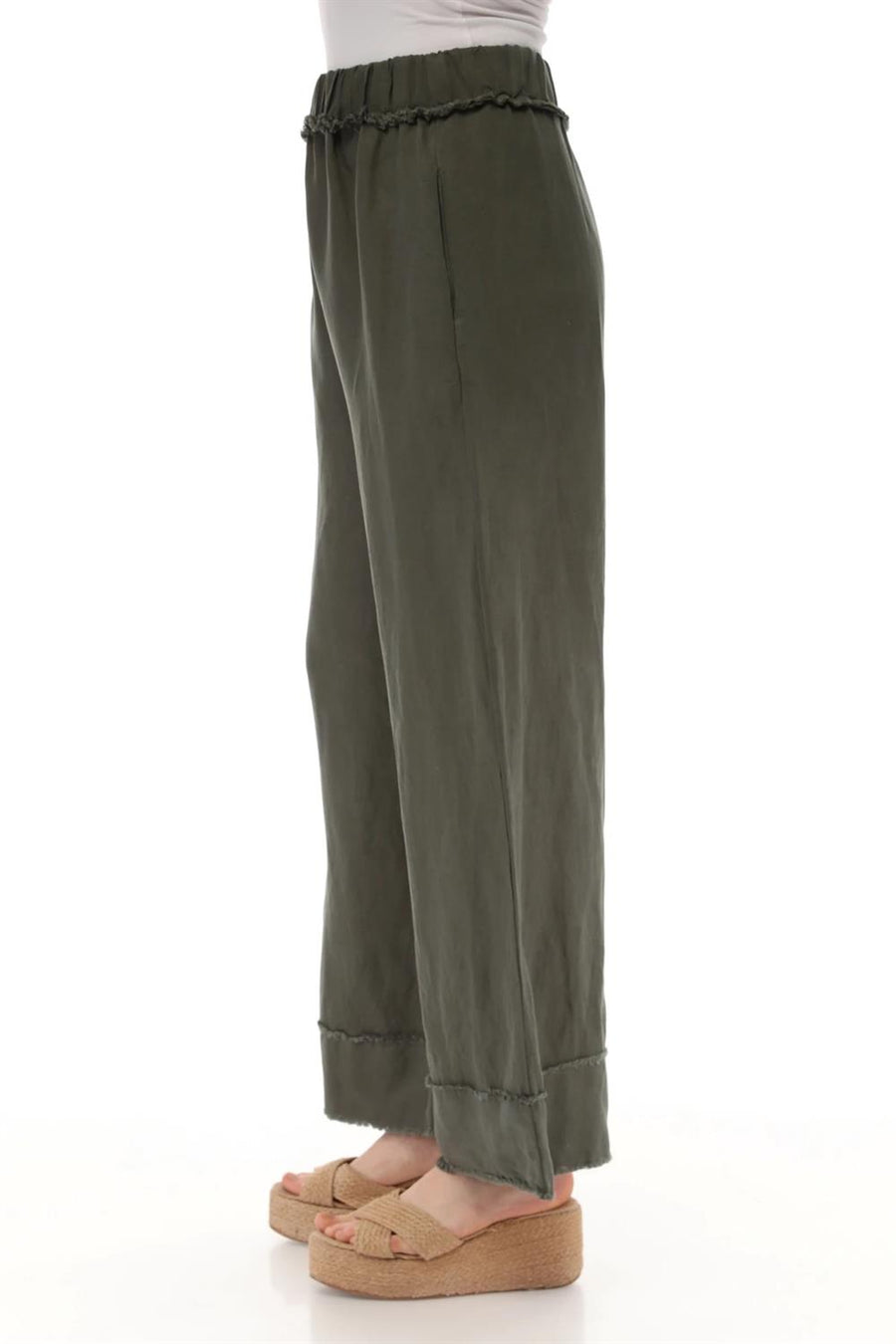 2124 Keten Pantolon Haki