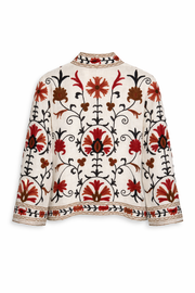 Nakış İşleme Tasarım Ceket Beyaz