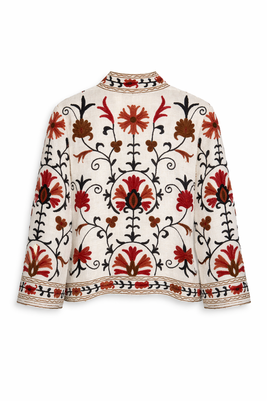 Nakış İşleme Tasarım Ceket Beyaz
