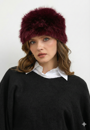 Kürk Dokulu Kışlık Şapka-Vişne