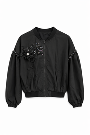 Noir Bloom Bomber Ceket
