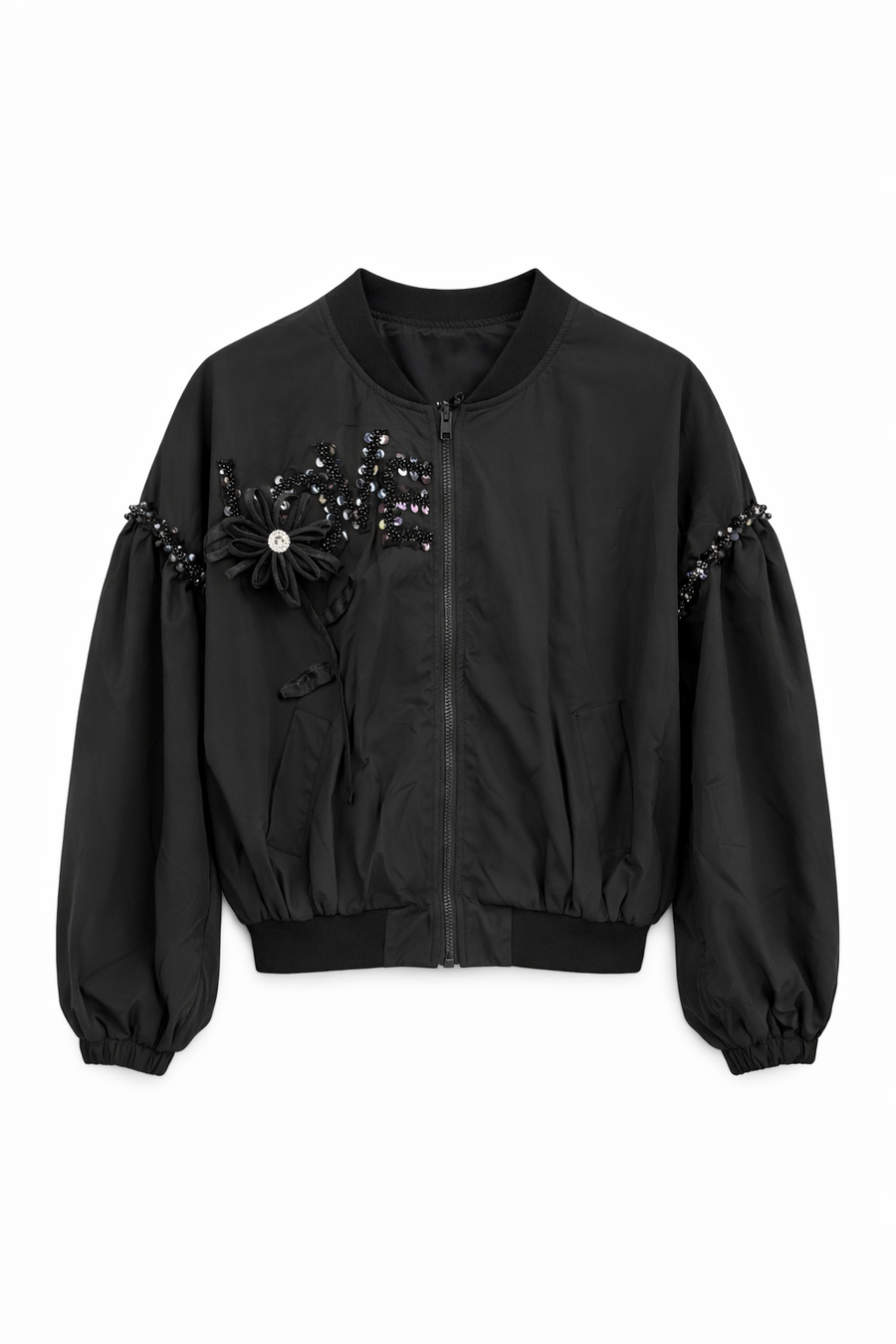 Noir Bloom Bomber Ceket