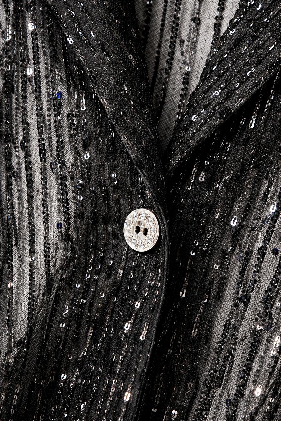 Siyah Işıltılı Transparan Gömlek